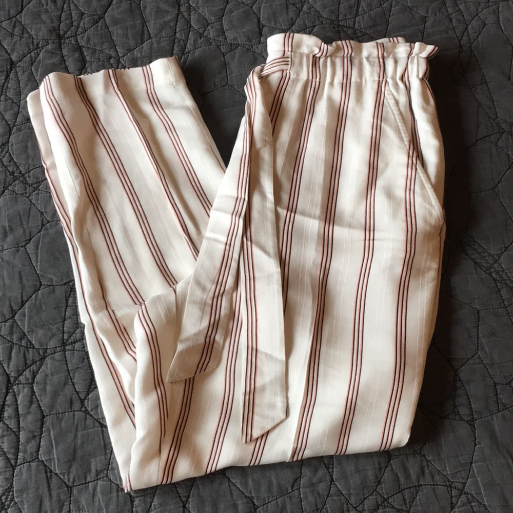 Joie Paperbag Waist Striped Pants size S